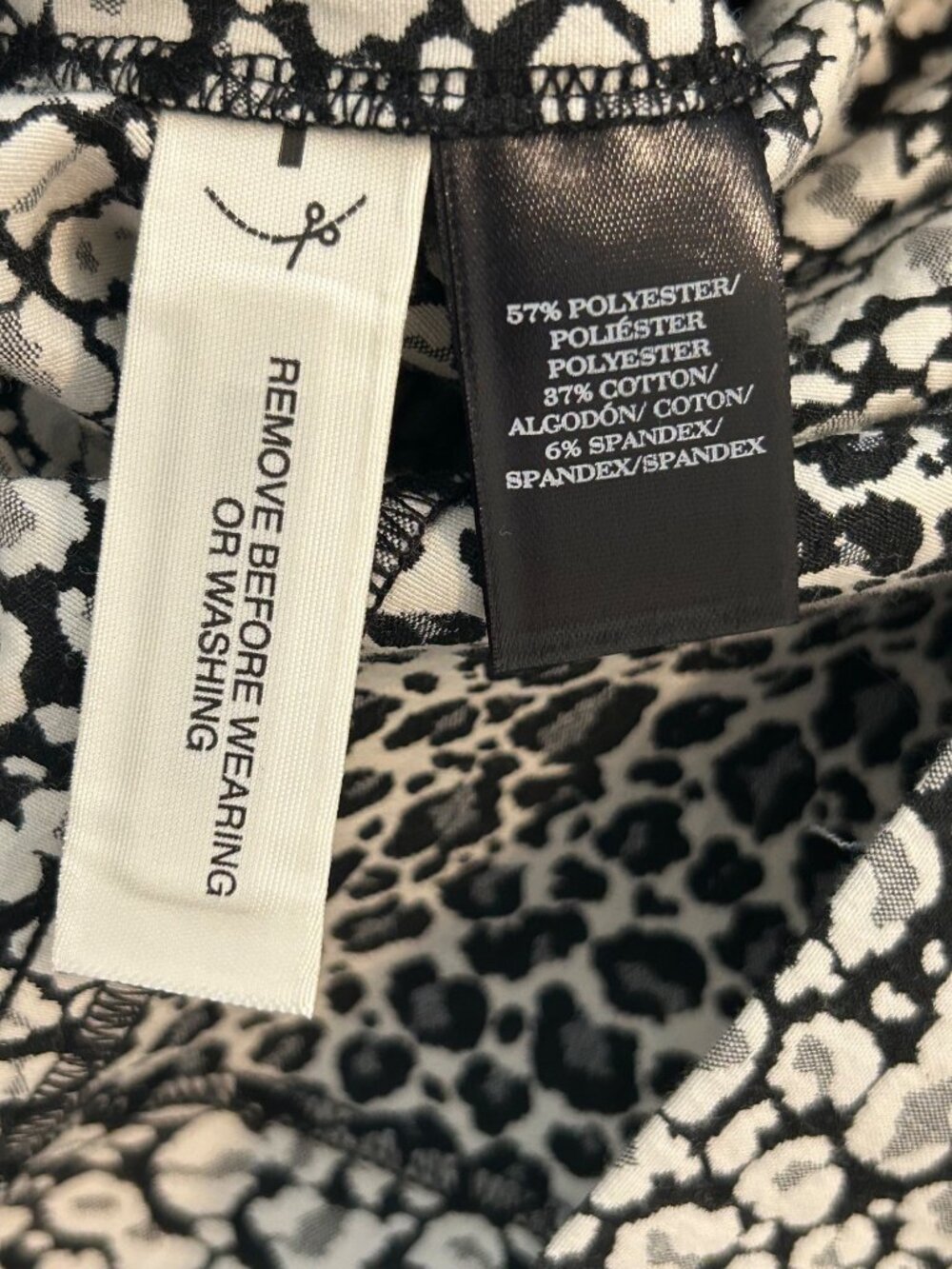 Ann Taylor Black White Leopard Print Pencil Skirt Sz 2 NWT Office Chic Career - Picture 4 of 6